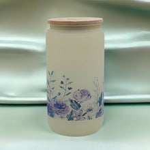 Load image into Gallery viewer, Flowers Beer Can Glass | Boho Floral Coffee Glass 16 oz