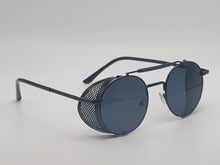 Load image into Gallery viewer, Steampunk Goggles Glasses Round Sunglasses Emo Retro All black