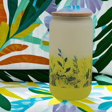 Load image into Gallery viewer, Flowers Beer Can Glass | Boho Floral Coffee Glass 16 oz