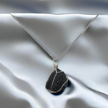 Load image into Gallery viewer, Natural Raw black tourmaline pendant necklace Wire wrapped