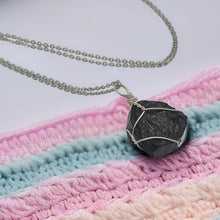Load image into Gallery viewer, Natural Raw black tourmaline pendant necklace Wire wrapped