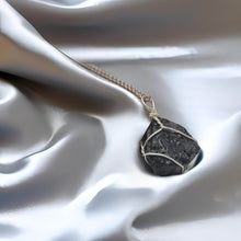 Load image into Gallery viewer, Natural Raw black tourmaline pendant necklace Wire wrapped