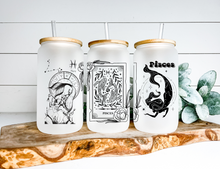 Load image into Gallery viewer, Pisces  Sign Zodiac Sign Glass Tumbler, 16oz Iced Coffee Cup, Birthday Gift for Her