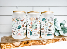 Load image into Gallery viewer, Daily Affirmations Beer Can glass | Boho Coffee Glass | Aesthetic Coffee Glass