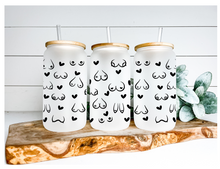 Load image into Gallery viewer, Funny Breast Boob Can Glass Sexy Gifts Sun | Boho Coffee Glass | 16 OZ