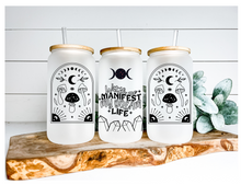 Load image into Gallery viewer, Manifestation Beer can glass Crystal Coffee Cup | Boho Coffee Glass |