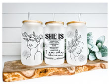 Load image into Gallery viewer, Daily Affirmations Beer Can glass | Boho Coffee Glass | Aesthetic Coffee