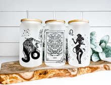 Load image into Gallery viewer, Leo Sign Zodiac Sign Glass Tumbler, 16oz Iced Coffee Cup, Birthday Gift for Her