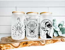 Load image into Gallery viewer, Scorpio  Sign Zodiac Sign Glass Tumbler, 16oz Iced Coffee Cup, Birthday Gift for Her