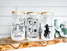 Load image into Gallery viewer, Sagittarius  Sign Zodiac Sign Glass Tumbler, 16oz Iced Coffee Cup, Birthday Gift for Her