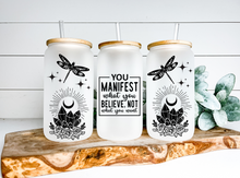 Load image into Gallery viewer, Manifestation Beer can glass Crystal Coffee Cup | Boho Coffee Glass