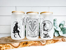 Load image into Gallery viewer, Capricorn Sign Zodiac Sign Glass Tumbler, 16oz Iced Coffee Cup, Birthday Gift for Her