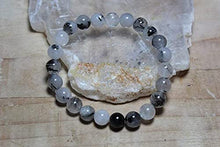 Load image into Gallery viewer, Tourmalinated Quartz Bracelet  8mm Energy Shielding Spiritual Stone