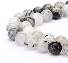 Load image into Gallery viewer, Tourmalinated Quartz Bracelet  8mm Energy Shielding Spiritual Stone