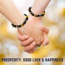 Load image into Gallery viewer, Triple Protection Bracelet For Luck And Prosperity. Hematite - Black Obsidian - Tiger Eye