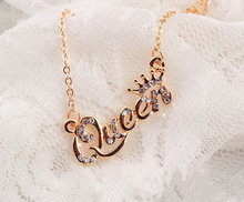 Load image into Gallery viewer, Dainty Necklace Queen - gift for her Gold Tone