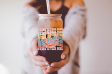 Load image into Gallery viewer, Be Kind To Your Mind Themed Iced Coffee Cup Glass - Trendy Glass Jar