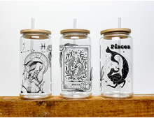 Load image into Gallery viewer, Pisces  Sign Zodiac Sign Glass Tumbler, 16oz Iced Coffee Cup, Birthday Gift for Her