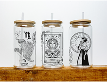 Load image into Gallery viewer, Virgo Sign Zodiac Sign Glass Tumbler, 16oz Iced Coffee Cup, Birthday Gift for Her