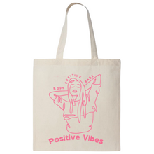 Load image into Gallery viewer, Positive Vibes Aesthetic Tote Bag Reusable  Eco Friendly
