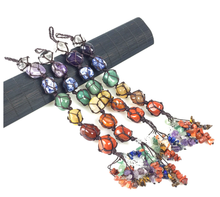 Load image into Gallery viewer, Crystal Tassel | 7 Chakra Hanger | Rose Quartz Self Love crystal hanger Big Stones