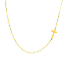 Load image into Gallery viewer, Dainty Necklace - Cross Necklace Handmade Gold Tone necklace