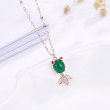 Load image into Gallery viewer, Jade Natural Necklace Gold Tone Necklace- Good Luck•Fortune