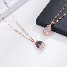 Load image into Gallery viewer, Gorgeous Rose Necklace, Flower Charm, Pendant with Crystals