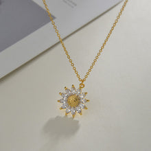 Load image into Gallery viewer, Gorgeous Sunflower Dainty Necklace - gift for her Gold Tone