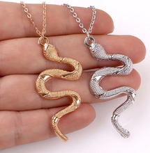 Load image into Gallery viewer, Silver & Gold Snake Necklace | Minimalist Snake Charm Pendant | Delicate Necklace | Snake Pendant | Serpent Necklace | Snake Lover Gift