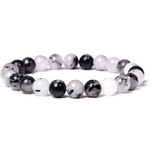 Load image into Gallery viewer, Tourmalinated Quartz Bracelet  8mm Energy Shielding Spiritual Stone