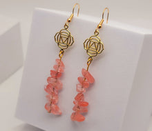 Load image into Gallery viewer, Handmade Rose Quartz Natural Drop Earrings , Stone Earrings