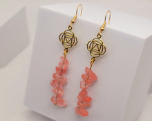 Load image into Gallery viewer, Handmade Rose Quartz Natural Drop Earrings , Stone Earrings