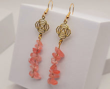 Load image into Gallery viewer, Handmade Rose Quartz Natural Drop Earrings , Stone Earrings