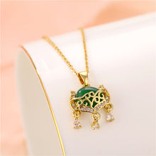 Load image into Gallery viewer, Jade Natural Necklace Gold Tone Necklace- Good Luck•Fortune
