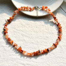 Load image into Gallery viewer, Genuine Natural Handmade Crystal Choker Necklace Silver Tone Carnelian