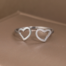 Load image into Gallery viewer, Adjustable Open Heart Ring, Thumb Ring, Adjustable Wraparound Heart Ring, Gold