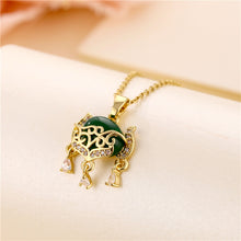 Load image into Gallery viewer, Jade Natural Necklace Gold Tone Necklace- Good Luck•Fortune