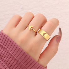 Load image into Gallery viewer, Adjustable Open Moon Double Ring Set , Thumb Ring,