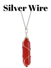 Load image into Gallery viewer, Carnelian Wire wrapped Golden Crystal Necklace Handmade