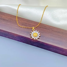 Load image into Gallery viewer, Gorgeous Sunflower Dainty Necklace - gift for her Gold Tone