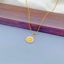 Load image into Gallery viewer, Gorgeous Sunflower Dainty Necklace - gift for her Gold Tone