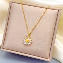 Load image into Gallery viewer, Gorgeous Sunflower Dainty Necklace - gift for her Gold Tone