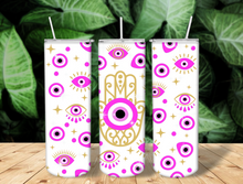 Load image into Gallery viewer, Evil eye tumbler/ evil eye tumbler 20 oz skinny/ tumbler / Mal De Ojo