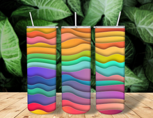 Load image into Gallery viewer, Rainbow Tumbler LBTGQ. Queer 20oz Tumbler Cup with Straw and Lid,