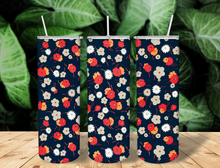 Load image into Gallery viewer, Flowers all over Tumbler Tumbler Cup with Straw and Lid, Morning Cup