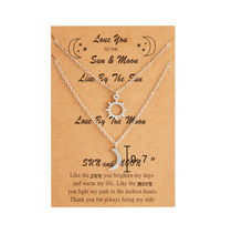 Load image into Gallery viewer, Sun and Moon necklace Best Friend Necklace , Silver tone plated charm, Sun Moon soulmate,
