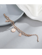 Load image into Gallery viewer, Trendy rose gold bear bracelet. bear jewelry. Double Layer