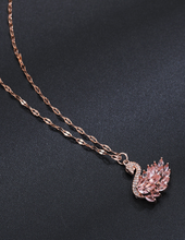 Load image into Gallery viewer, Swan Fashion Crystal Necklace Gold tone Handmade True Beauty