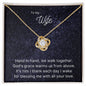 To My Wife, Beautiful Love Knot Necklace representing the love and bond between two souls. Gift for her
